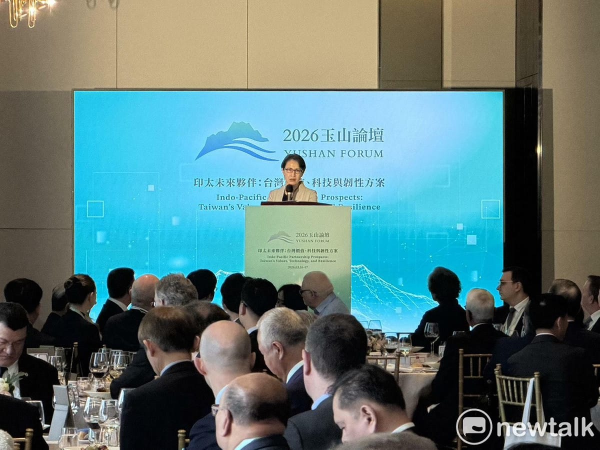 副總統蕭美琴出席「2026年玉山論壇－印太未來夥伴：台灣價值、科技與韌性方案」午宴。 圖：高逸帆／攝