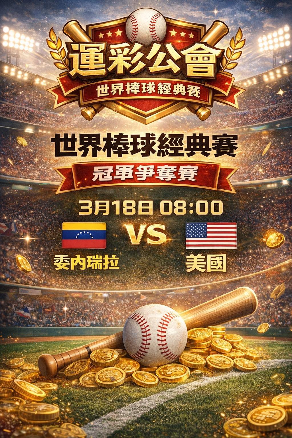 WBC經典賽最終戰今天登場。 圖：運彩公會/提供