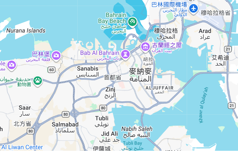台中維新醫院院長許景琦將率醫療團隊前往巴林首都麥納 瑪設置福爾摩沙醫療中心。  圖：取自google地圖。