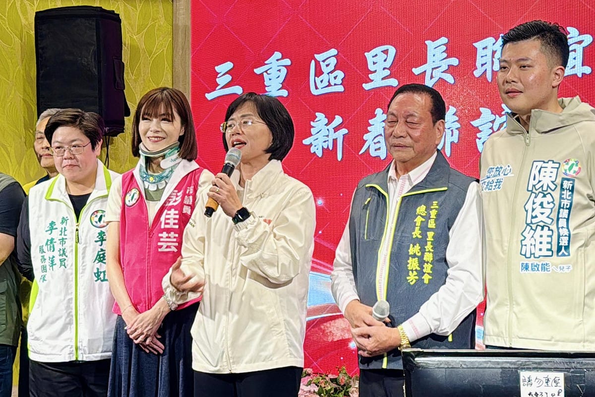 蘇巧慧18日晚間前往蘆洲出席三重里長聯誼會餐會。 圖：蘇巧慧提供