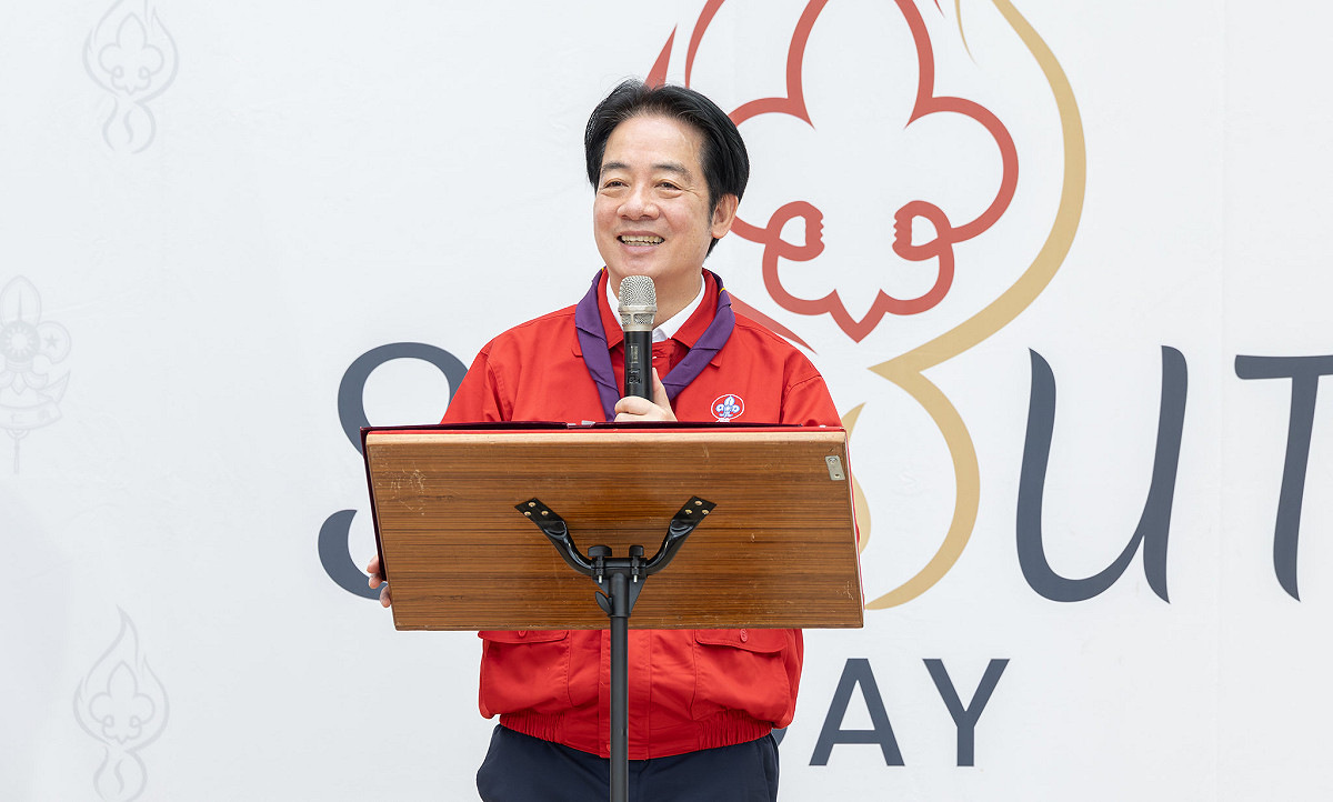 總統賴清德今日出席「115年全國童軍節慶祝大會」。 圖：總統府提供
