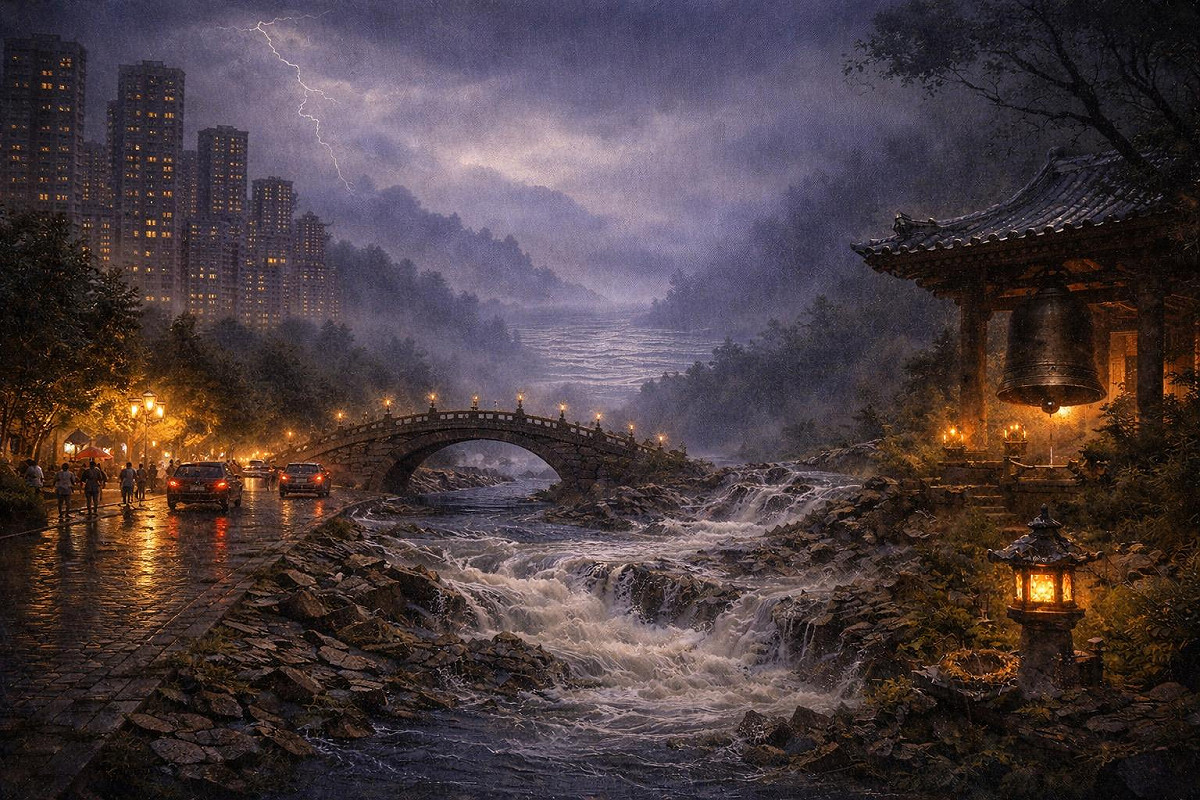 春夜雨。 圖：ChatGPT生成
