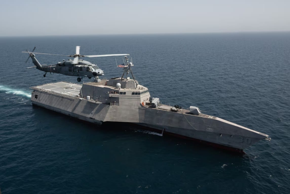 美軍在中東地區執行波斯灣反水雷任務的獨立級濱海戰鬥艦「坎培拉號（USS Canberra，LCS-30）」。 圖：翻攝US Navy