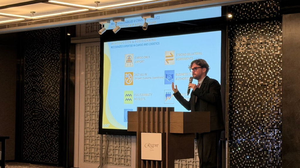 歐洲重要貨運樞紐比利時列日機場來台爭取深化合作，列日機場業務總監拉波特（Alexis Lapot）表示，看好歐洲半導體設備大廠與台積電等產業的空運往來需求。（比利時台北辦事處瓦隆尼亞商務組提供）中央社記者江明晏傳真　115年3月24日 圖：中央社提供