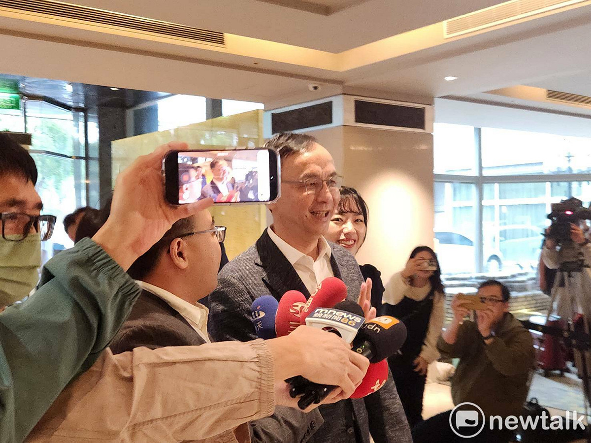 國民黨前主席朱立倫受邀與國民黨團餐敘。 圖：黃建豪/攝