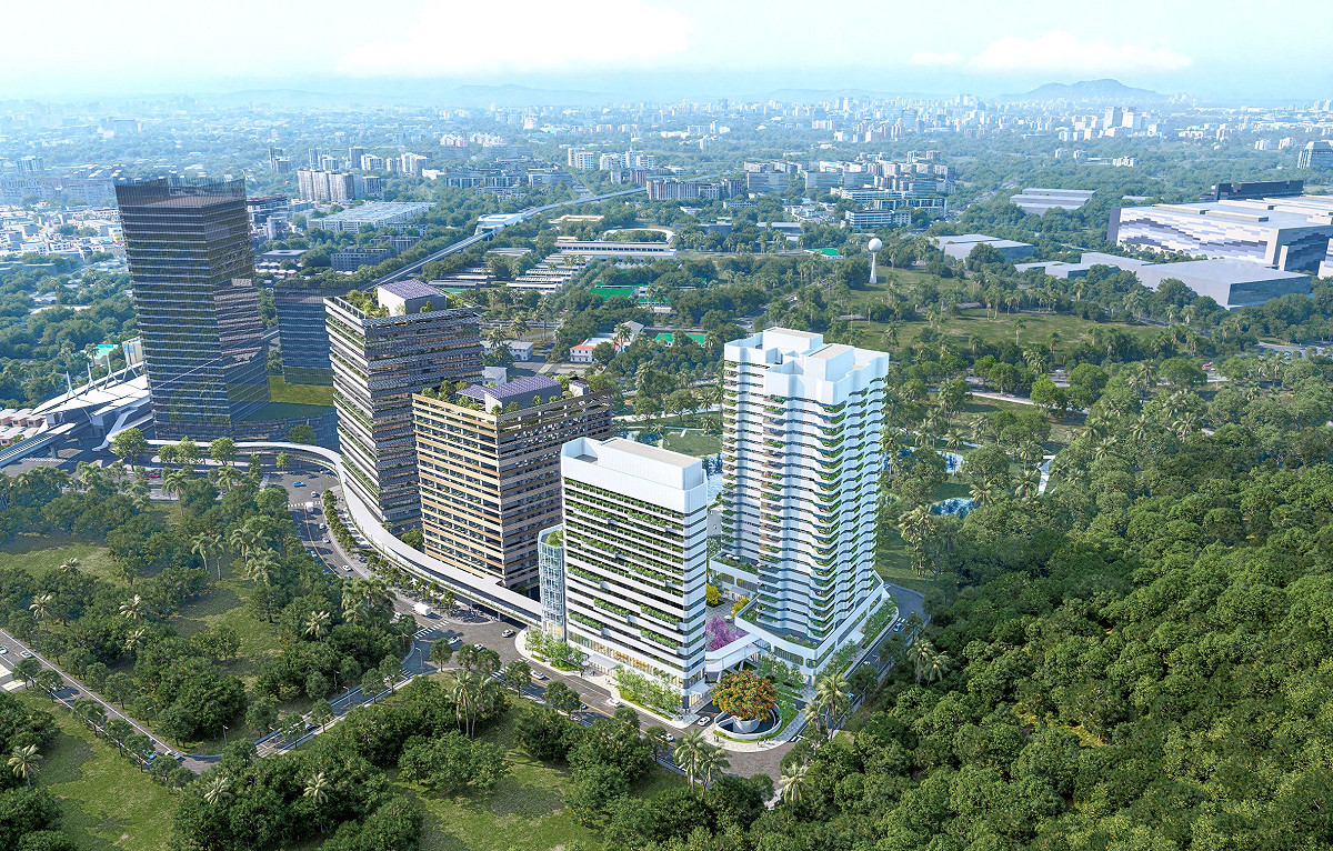 R17世運站東側A6街廓公辦都市更新案模擬圖。 圖：高雄市都發局/提供