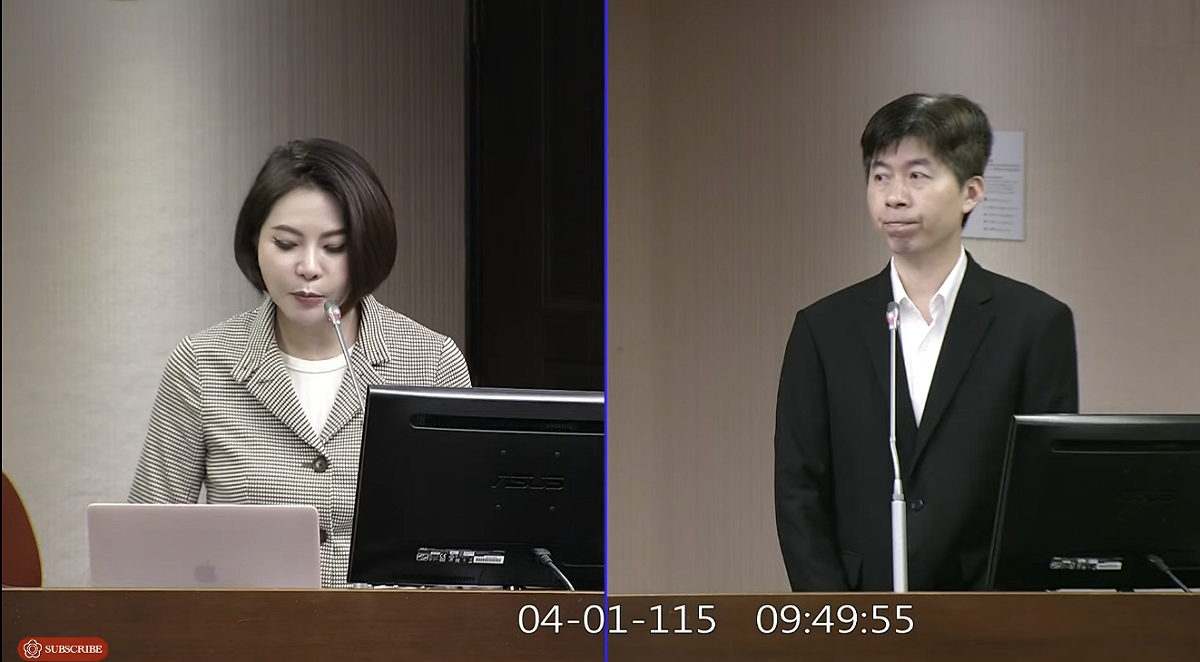 國民黨立委陳菁徽今（1）日整理顏慧欣案資訊時間線，質疑卓榮泰2月已閱讀簡訊卻怠忽職守不處理。 圖：擷自國會頻道