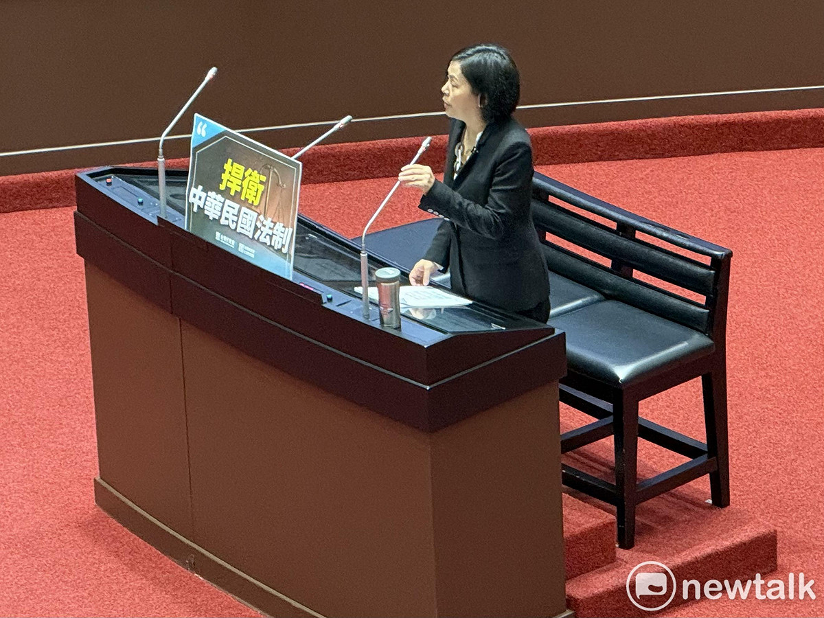 民眾黨中配立委李貞秀首度在立法院院會質詢。 圖：周煊惠 / 攝