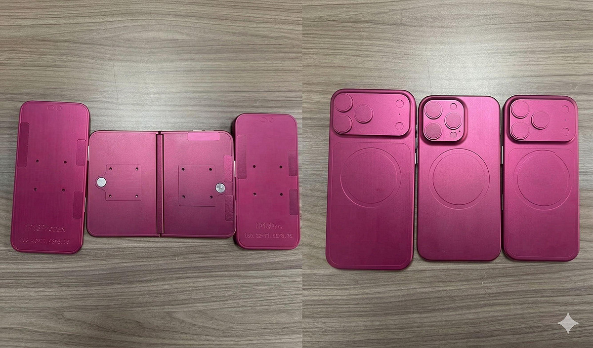 爆料客 Sonny Dickson 釋出的模型機照片顯示，iPhone 18 Pro 系列延續三鏡頭設計，機背相機模組佔約三分之一面積，規格與顏色仍未確認。 圖：翻攝自 X@Soony Dickson