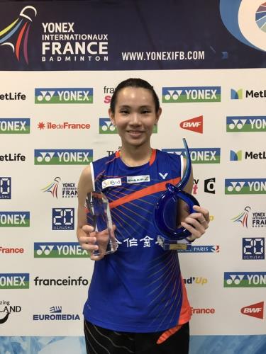 今天小戴拿下冠軍後，在世界羽球聯盟（BWF）女單排行榜上，繼續穩居世界球后寶座。 圖：中央社/提供