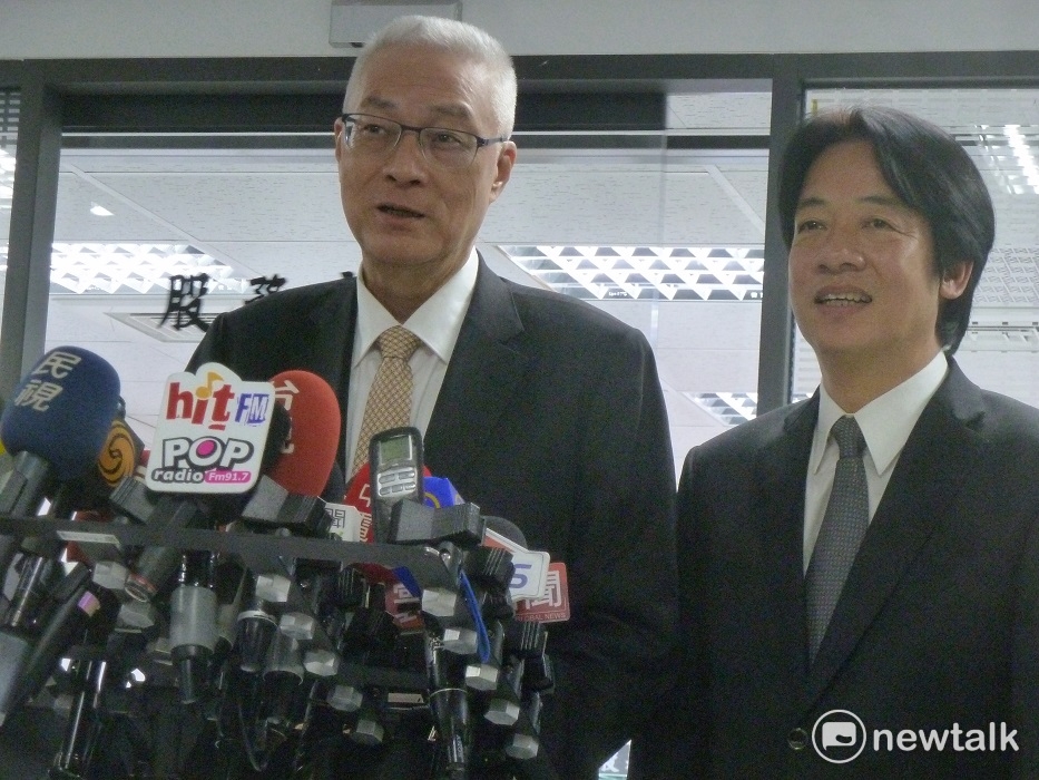 行政院長賴清德(3)日特別到前行政院長、現任黨主席吳敦義辦公室拜會。 圖：謝莉慧/攝