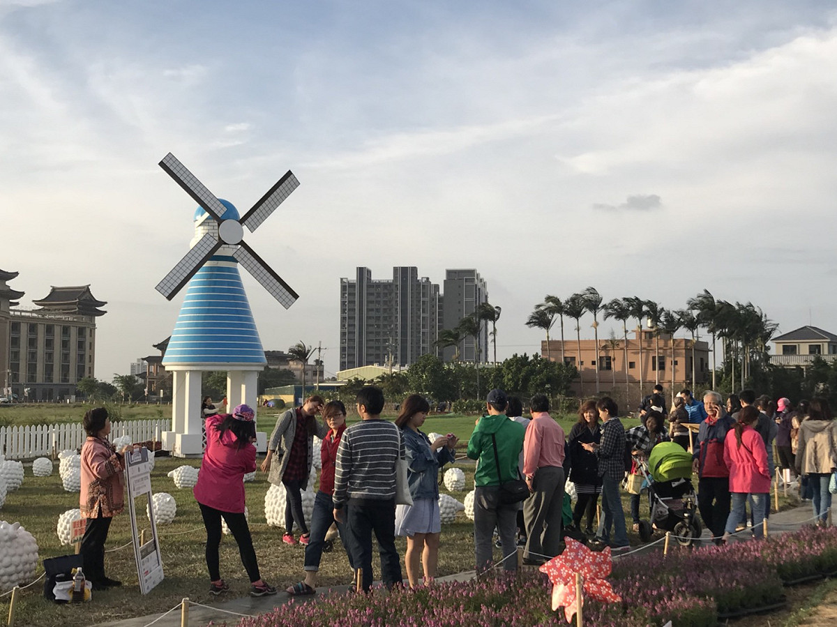 今(5)日天氣好轉，遊客出遊意願提高，本日即湧入23萬8千餘遊客，參觀桃園的花田美景。圖為圓光寺副場區。 圖：桃園市農業局提供