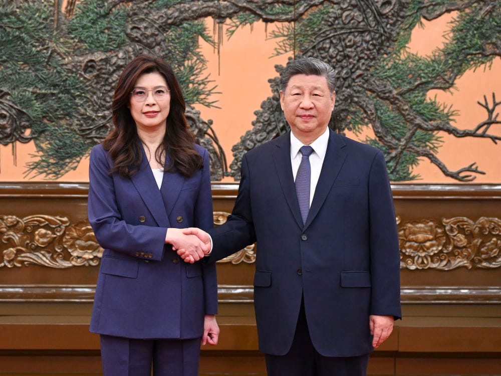 國民黨主席鄭麗文與中國國家主席習近平舉行鄭習會。 圖：翻攝自新華社（資料照）