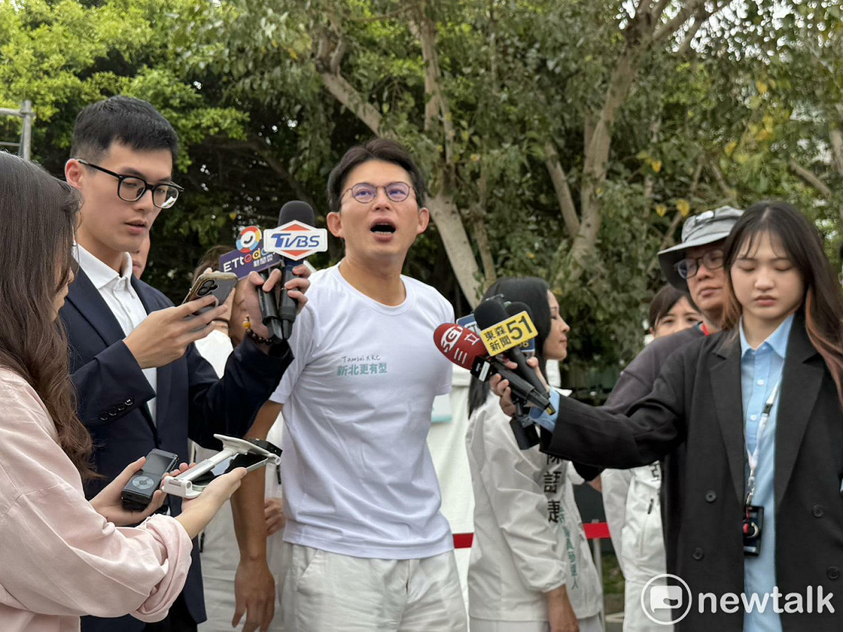 民眾黨主席黃國昌在三重舉辦「411讓新北更有型」誓師大會。 圖：高逸帆／攝