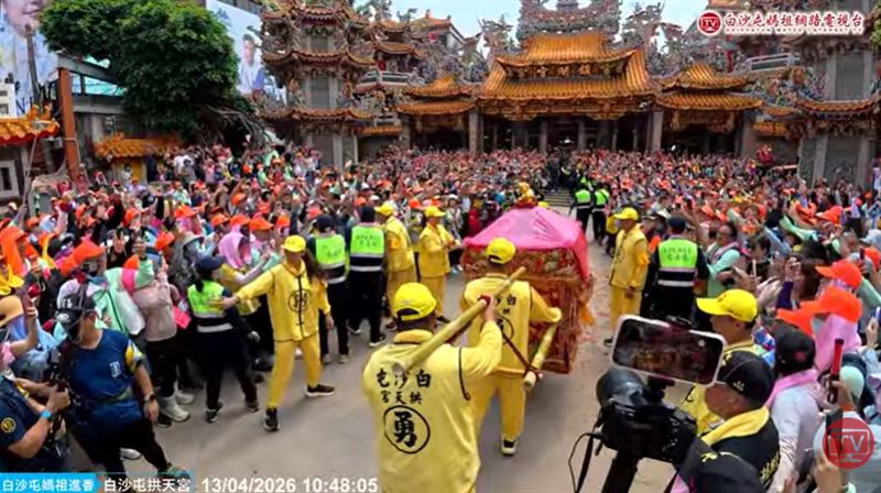 歷史上首度完成大甲媽、白沙媽、山邊媽、爐主媽的「四媽相會」。 圖：白沙屯拱天宮文化組提供