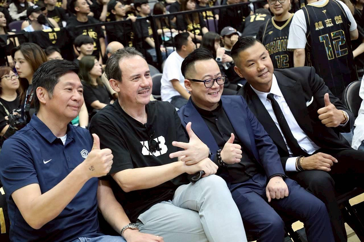 中華男籃領隊、基隆市長參選人童子瑋受邀到場觀戰。 圖：童子瑋辦公室/提供