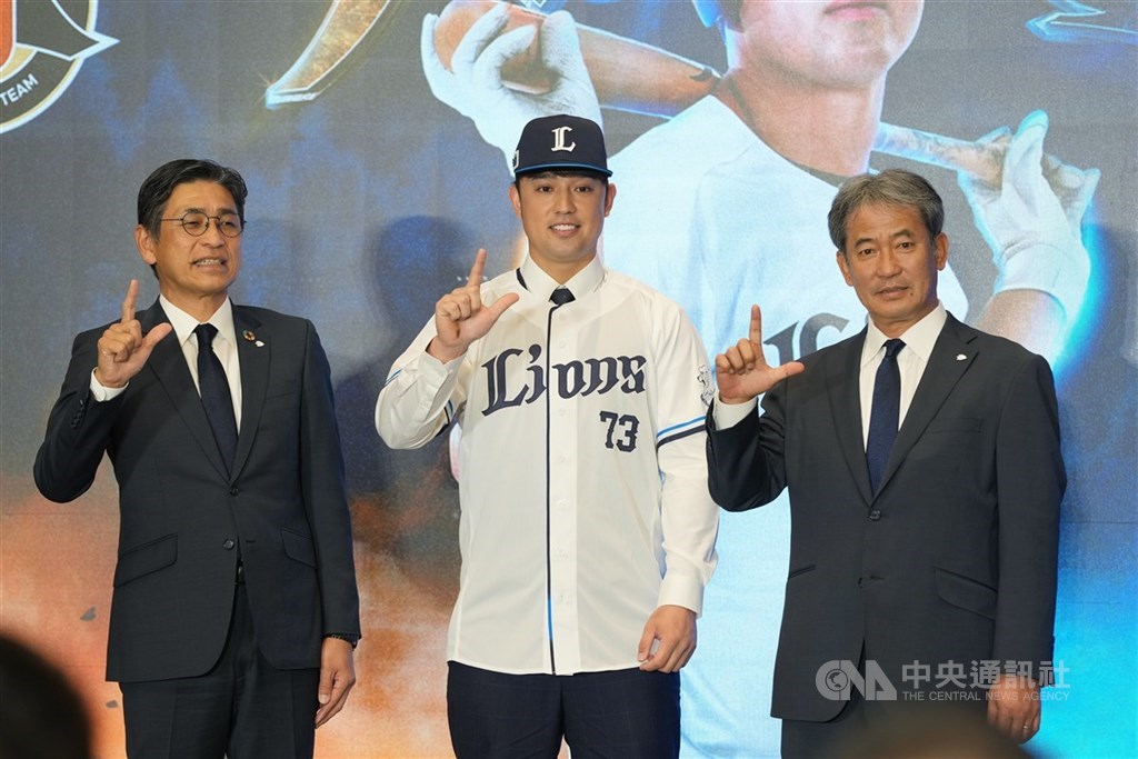 旅日埼玉西武獅隊野手林安可14日出賽單場2安、包括1支二壘打，為日職一軍首度單場敲雙安。（中央社檔案照片）
