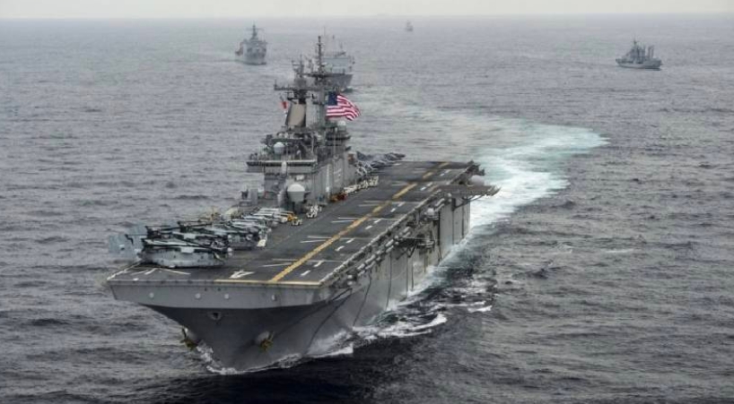 美國海軍「拳師號（USS Boxer LHD-4）」兩棲攻擊艦。 圖 : 翻攝自 X / OSINTtechnical