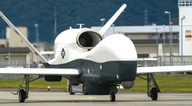 美軍的 MQ-4C 無人機也開始在古巴周邊海域進行活動。 圖 : 翻攝自環球時報