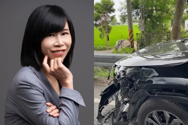 律師林沄蓁遭酒駕無照超速男子撞上。 圖：翻攝自Threads