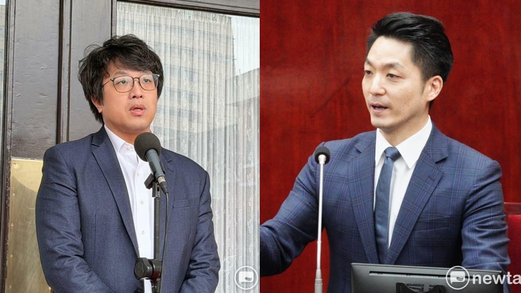 民進黨台北市長參選人沈伯洋(左)、台北市長蔣萬安(右)今日又因雙城論壇、里長被反滲透法調查事情隔空交火。 圖：新頭殼合成照
