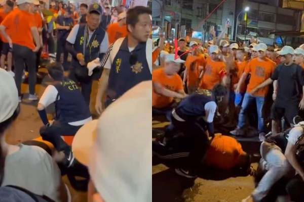 大甲媽祖繞境為搶轎引發暴力衝突，警方已將4名滋事男子逮捕。 圖：翻攝畫面