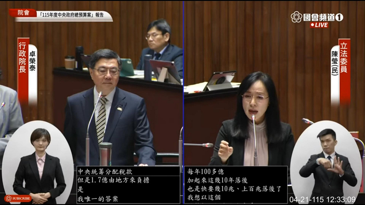 民進黨台東縣長參選人、立委陳瑩關注蘭嶼健檢，行政院長卓榮泰拍板即刻核定執行。 圖：翻攝自國會頻道