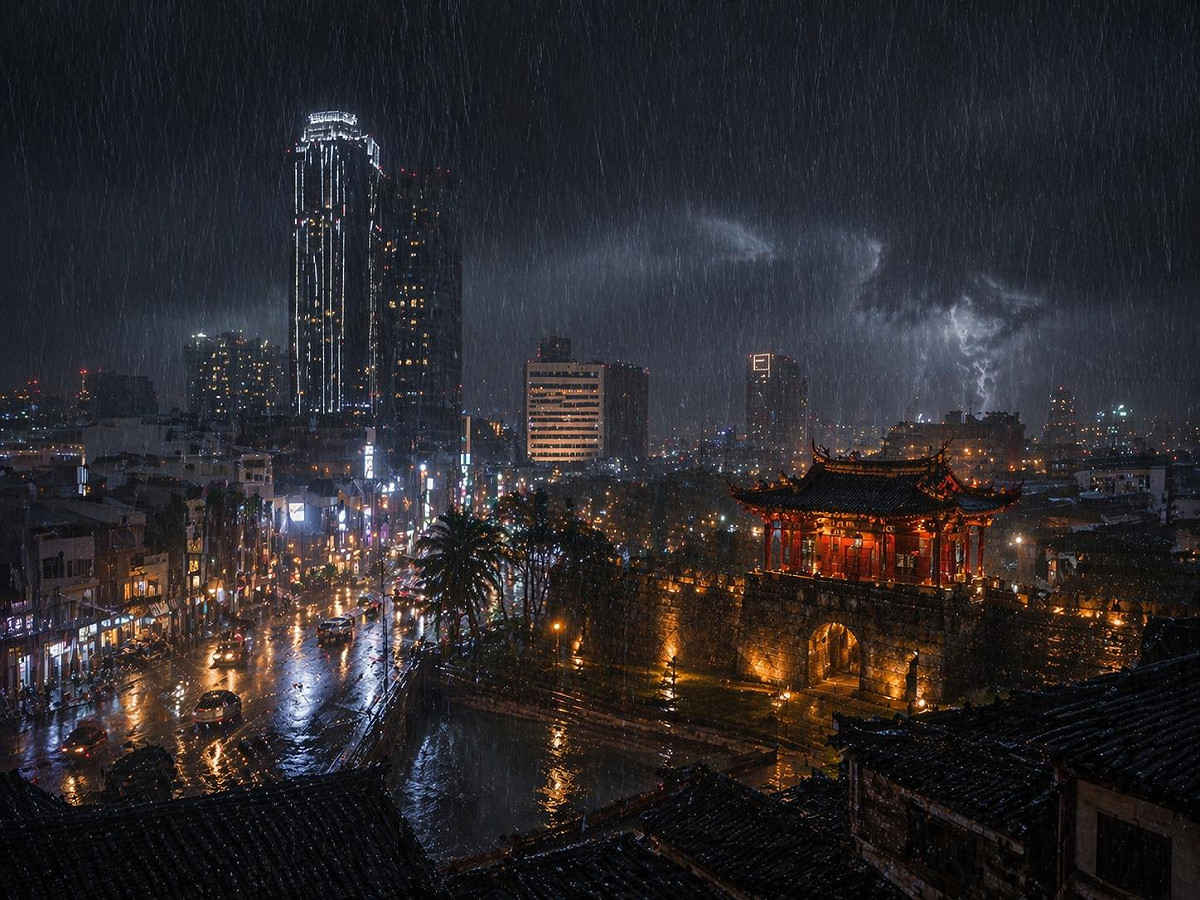 回文詩城樓夜雨 圖：ChatGPT合成