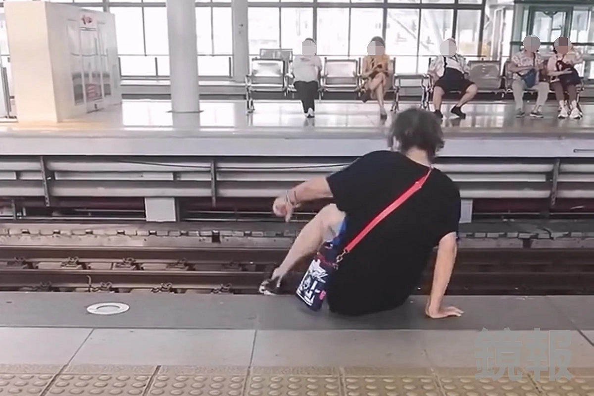 台中老婦人為撿100元跳下軌道。 圖：翻攝自Threads