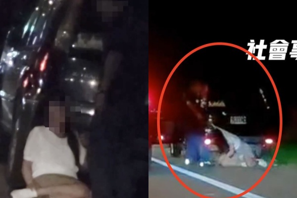 新竹縣出現男子當街施暴。 圖：翻攝畫面