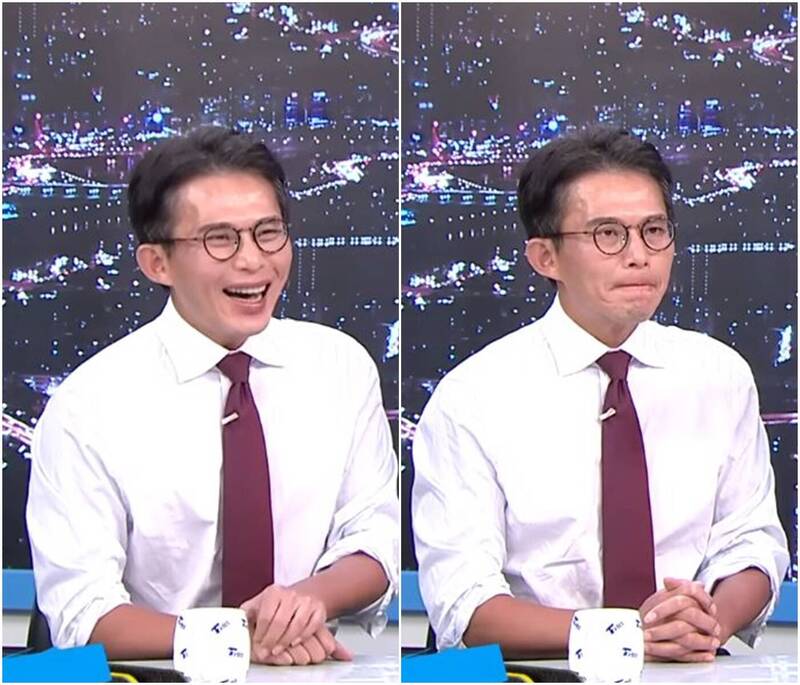 黃國昌面露喜色「川伯真的有覺得我在對他嗎」被趙少康洗臉後笑容收起。 圖：翻攝YouTube