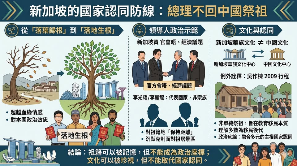 除了對政要個人行為的節制，新加坡在文化政策上亦展現高度戰略設計。 圖：翻攝童振源臉書