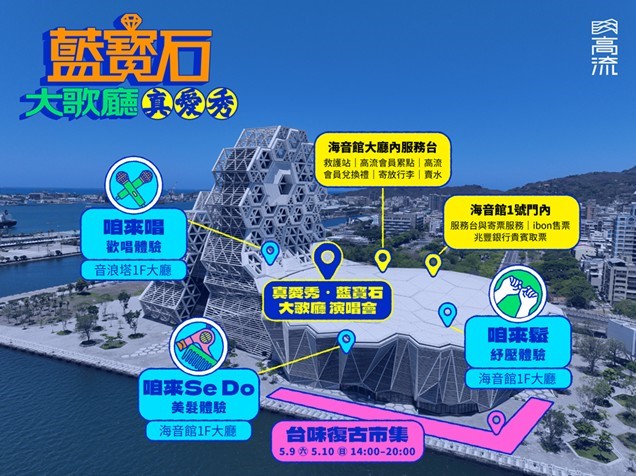 2026《真愛秀．藍寶石大歌廳》周邊活動場域配置圖。 圖：高雄市文化局/提供