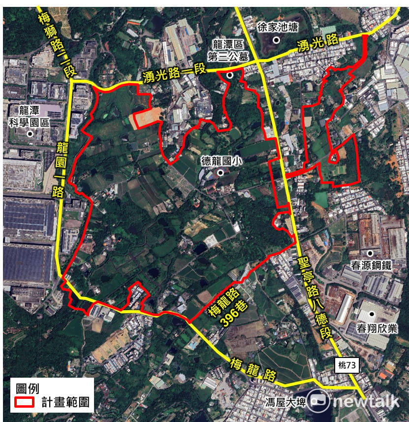 龍科3期計畫範圍圖。 圖：桃園市府/提供