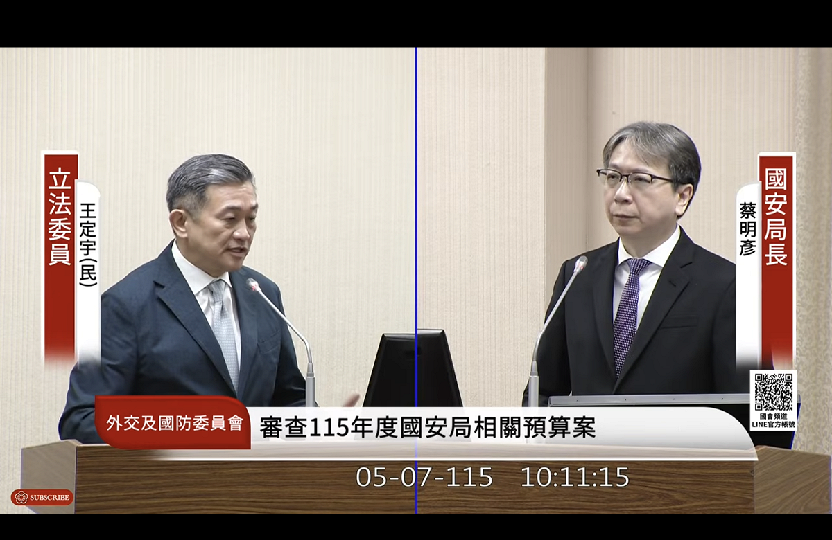 民進黨立委王定宇質詢 圖：翻拍自國會頻道
