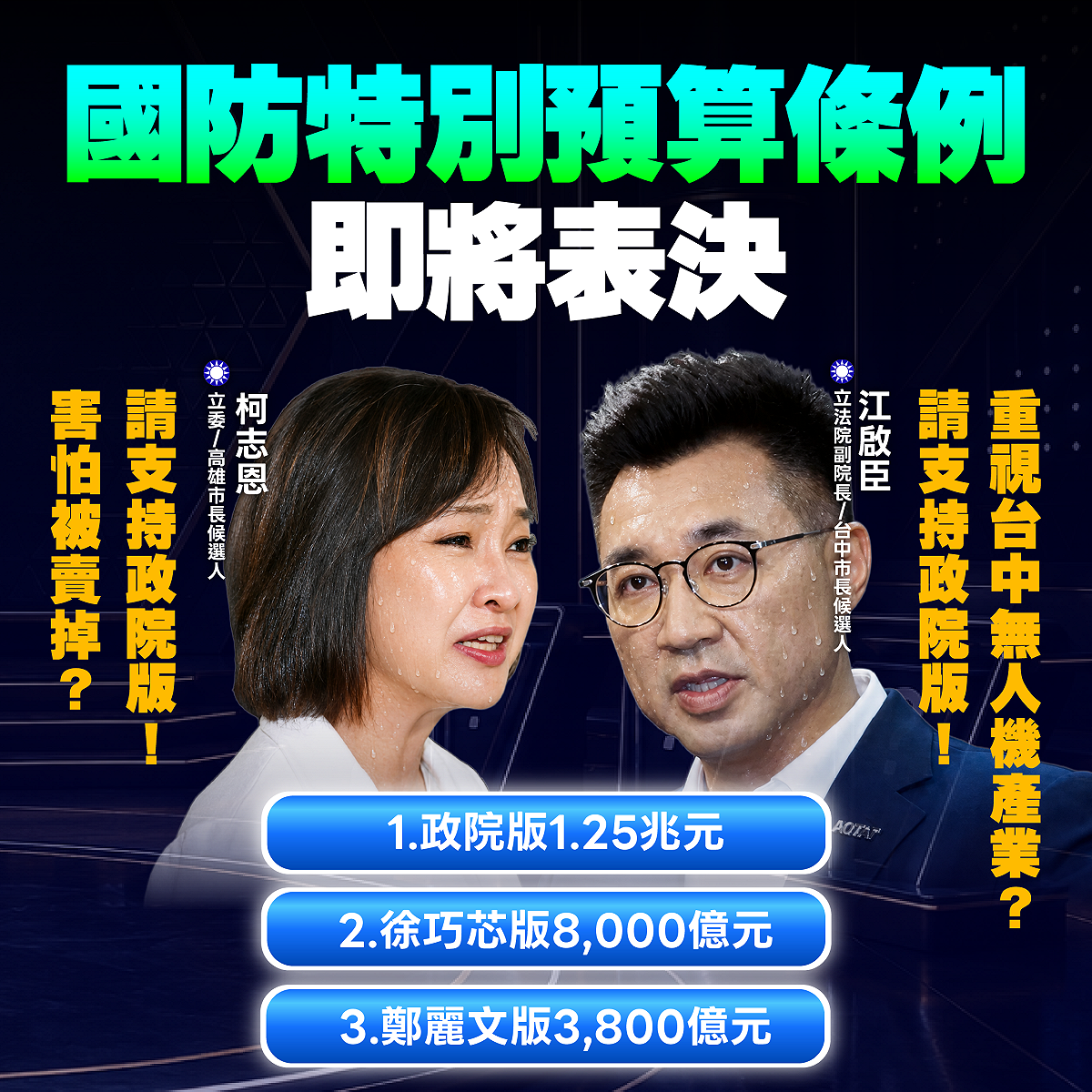 民進黨呼籲支持政院版國防特別預算條例。 圖：民進黨提供