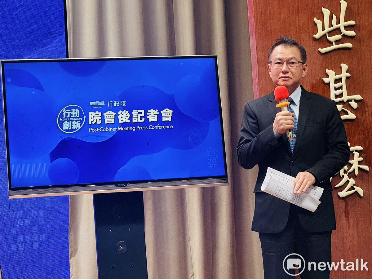 國防部政務辦公室副主任沈威志今（7）天列席行政院會記者會。 圖：謝莉慧/攝