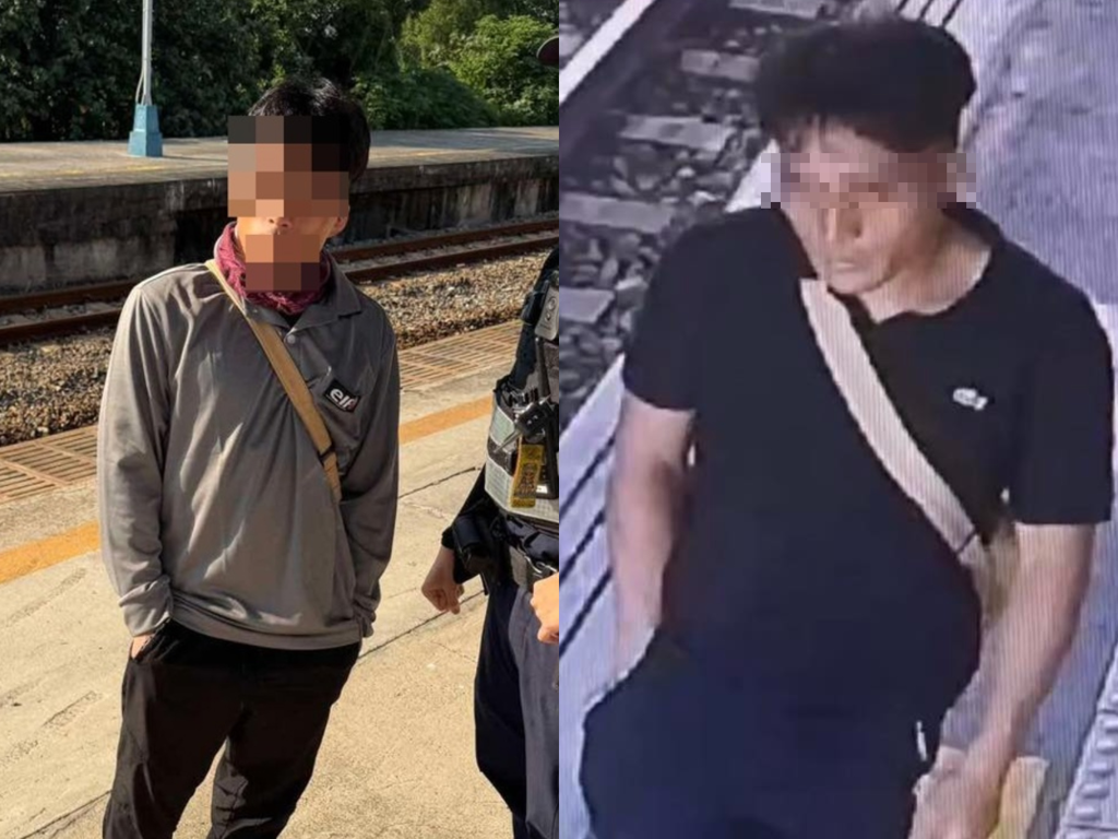 葉男先前在台鐵列車上公然猥褻，今日又闖入車站內惡搞。 圖：翻攝自「三鐵情報社：事故通報與鐵道事件分享」