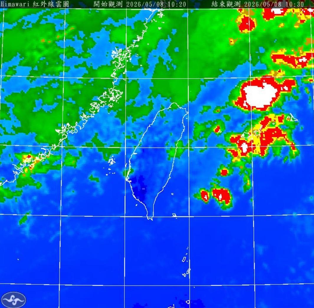 氣象專家吳德榮表示，今晨鋒面雲系從華南移入台灣海峽，伴隨降水回波，各地尚無降雨。 圖：中央氣象署／提供