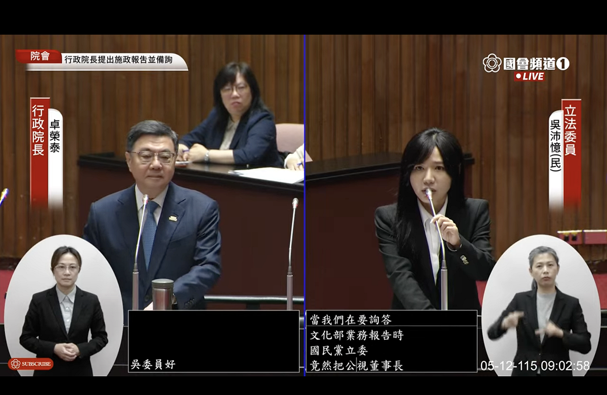 民進黨立委吳沛憶質詢衛福部長石崇良失言 圖：翻拍自國會頻道