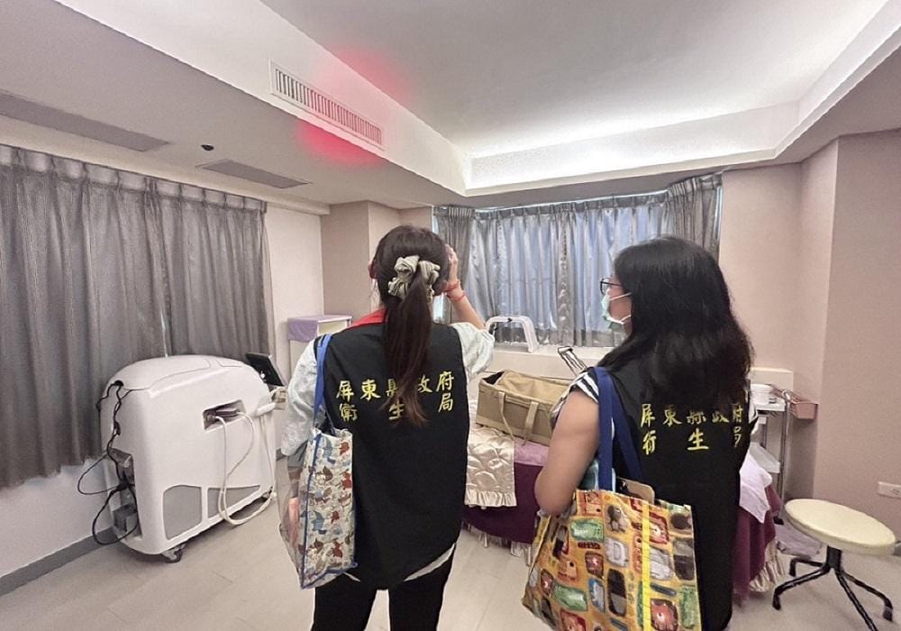 屏東縣政府衛生局主動查核全縣12家醫療機構及1家美容美體業者，皆未發現有針孔設備。 圖：屏東縣政府衛生局/提供