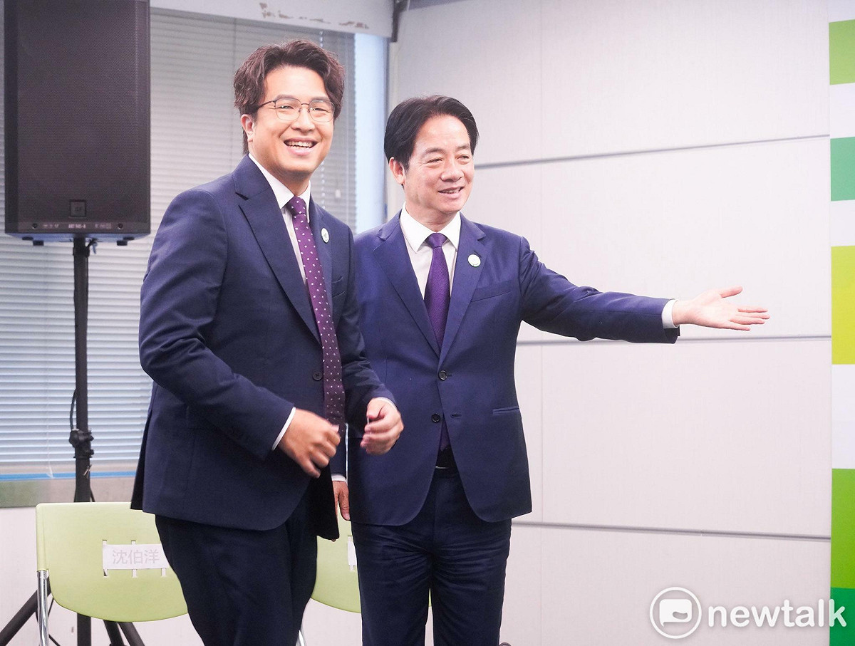 沈伯洋出戰台北市長，賴清德出席提名記者會。 圖：張良一／攝
