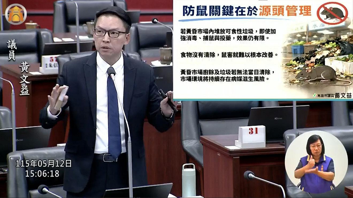 黃文益建議環保局研議黃昏市場在週三及週日專案清運機制。 圖：黃文益服務處/提供