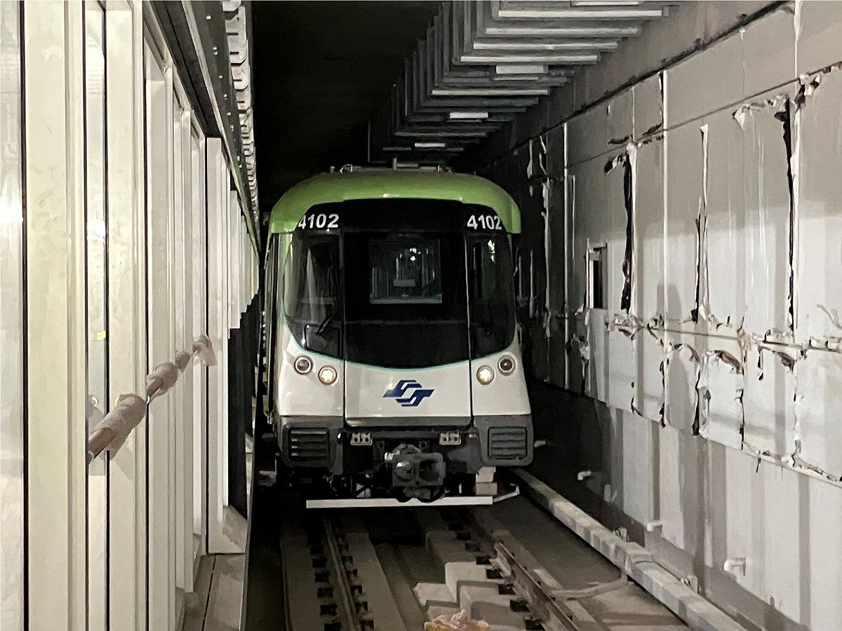 北捷萬大線工程持續進行中，目前已進入主線軌道動態測試的階段。 圖：台北市捷運工程局／提供