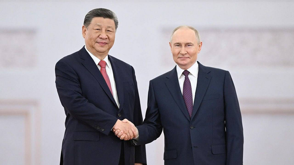 俄羅斯總統普丁（右）將於 19 、 20 日在北京會晤中國國家主席習近平。 圖：翻攝自 Ｘ @ivan_8848
