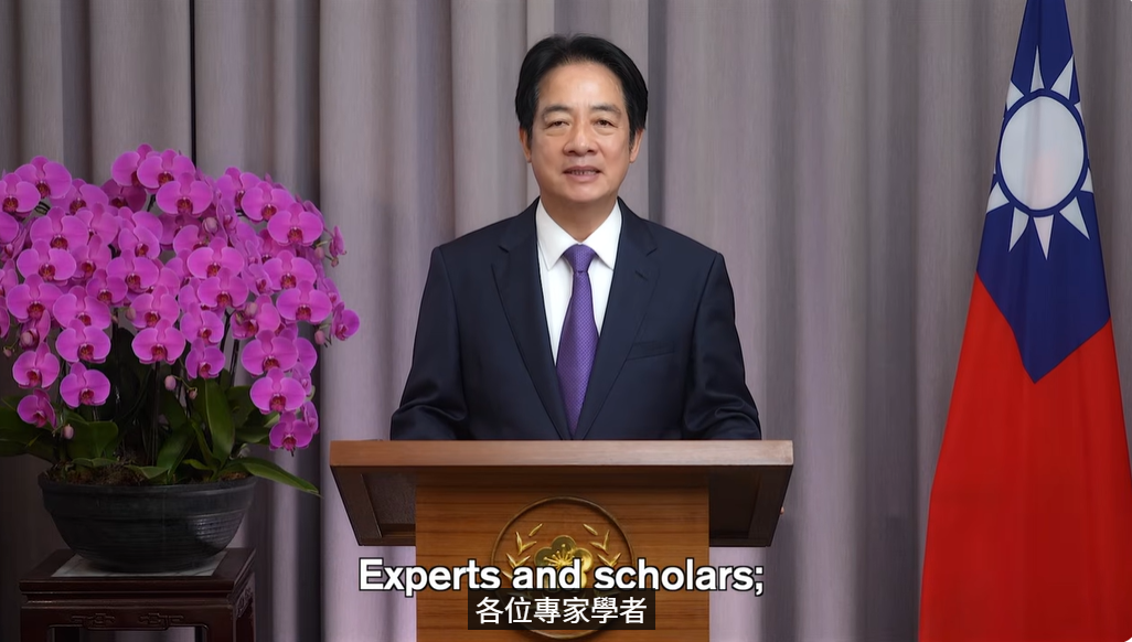 賴清德總統今（18）日下午以錄影方式為第79屆世界衛生大會（WHA79）衛福部「世衛行動團」全球衛生系列論壇致詞。 圖：擷自總統府提供影片