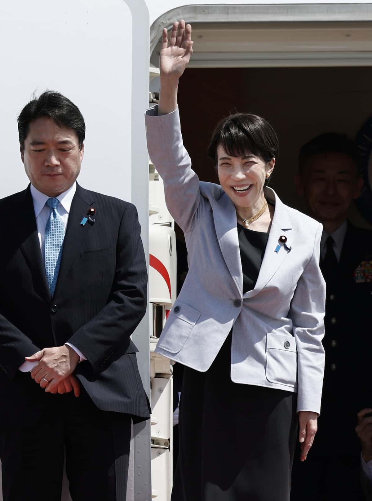 日本首相高市早苗19日上午搭乘專機前往韓國，回訪總統李在明。 圖：翻攝「X」@yuritotsubasa37