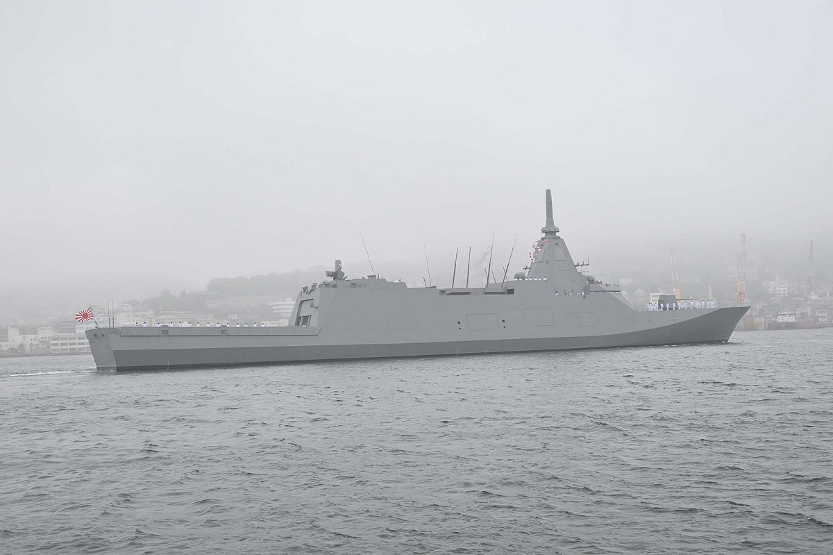 日本最上級9號艦「名取號」21日正式入列服役。 圖：翻攝「X」@JMSDF_PAO