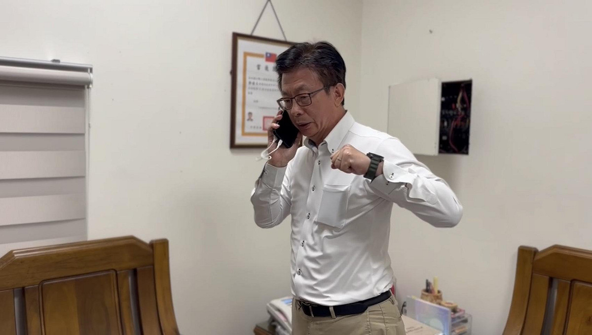 郭國文在選舉結果出爐後，立即去電林志展恭喜對方勝選，並發表聲明。 圖：郭國文服務處提供