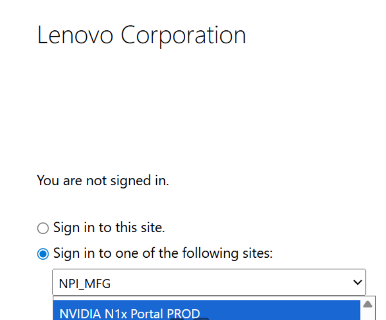 聯想（Lenovo）內部網頁驗證選單日前出現「NVIDIA N1x Portal」，呼應 NVIDIA 將進軍筆電晶片傳聞。 圖：截至Lenovo　網頁